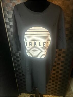 Oakley Black Tee with White Striped Logo
